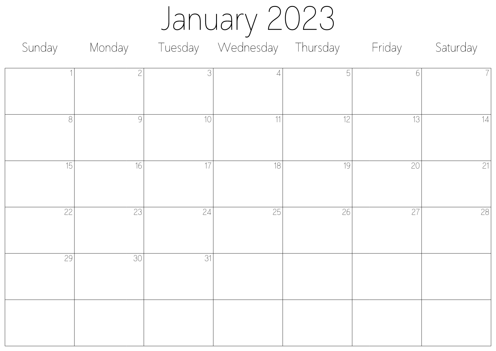 An example calendar